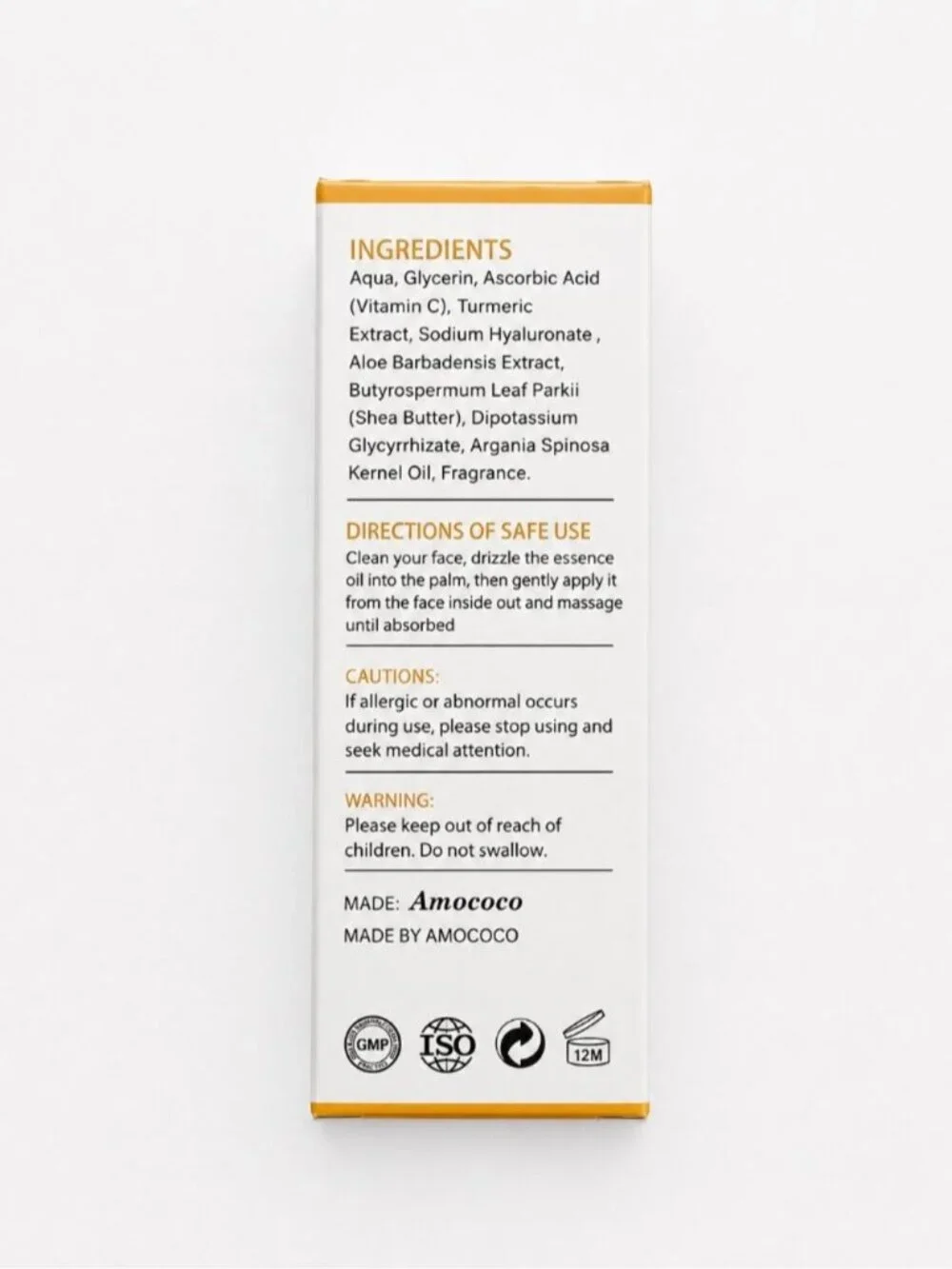 Amococo Turmeric Water & Oil Layered Serum 30ml Vitamin C Hyaluronic Acid